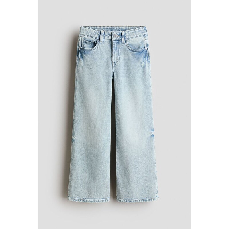 H&M - Baggy Fit Bootcut Leg Jeans - Světlý Denim Blue