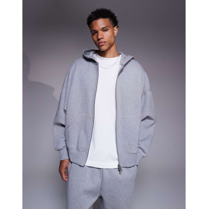 ASOS DESIGN premium heavyweight extreme oversized zip through