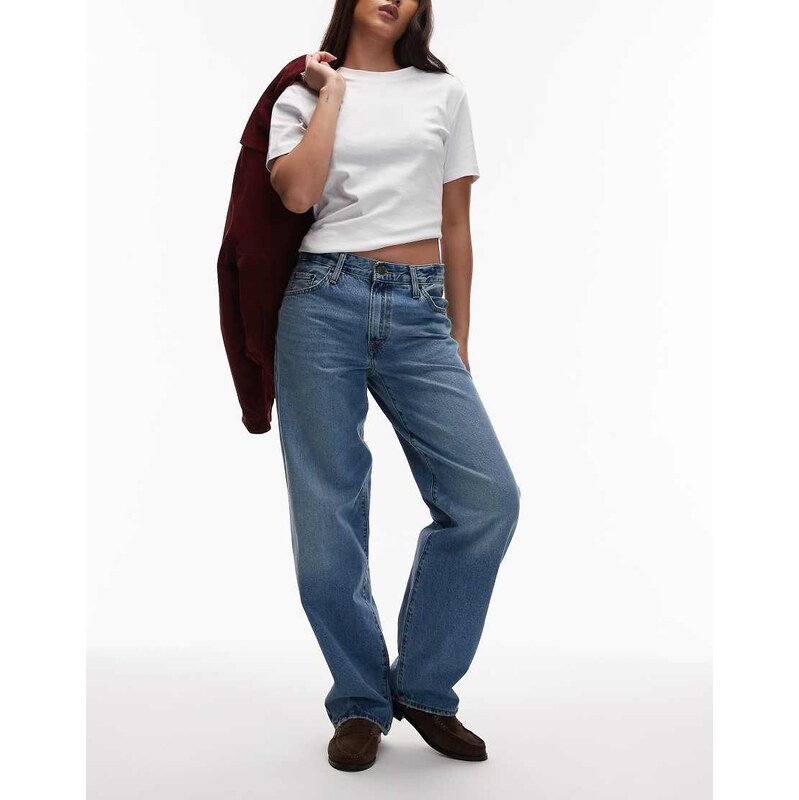 Levis baggy dad jeans in mid blue