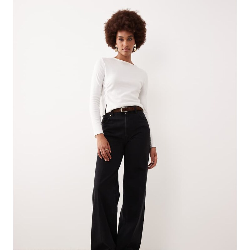 ASOS Tall ASOS DESIGN Tall wide leg jean with crease front and