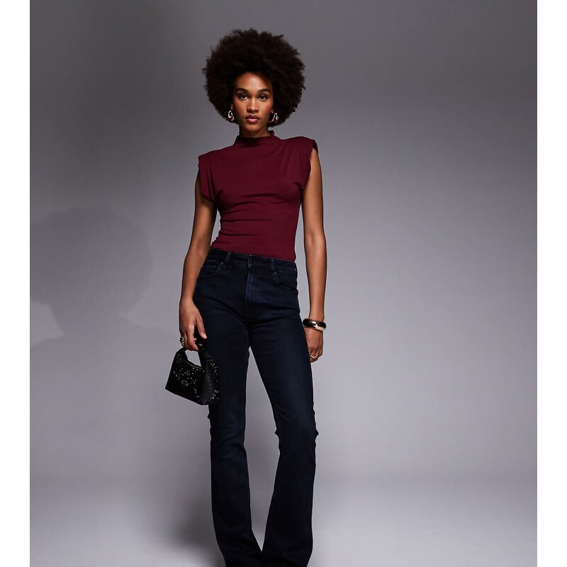 ASOS Tall ASOS DESIGN Tall bootcut flare jeans in blue black-Navy 115513458