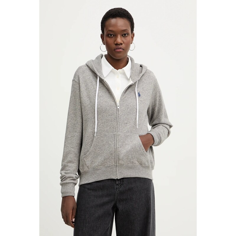 Polo Ralph Lauren rozepínací mikina s kapucí dámská bavlněná 111132497