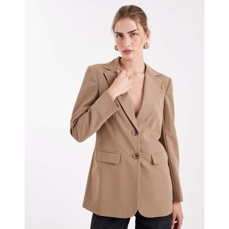 Miss Selfridge cinched blazer in camel-Blue 115512981