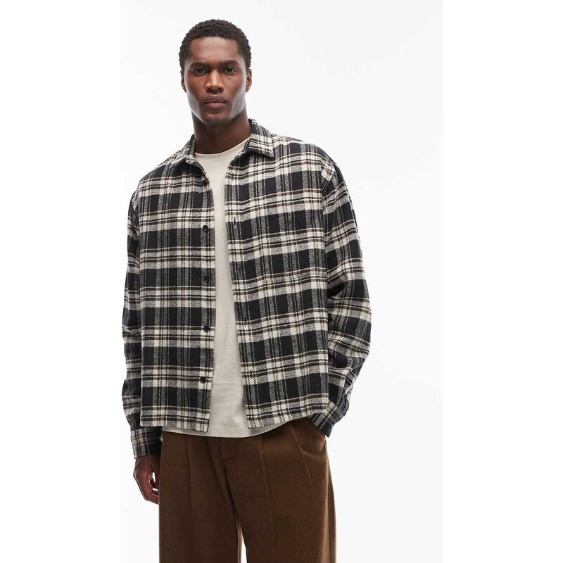 ASOS DESIGN boxy oversized vintage look flannel check shirt in