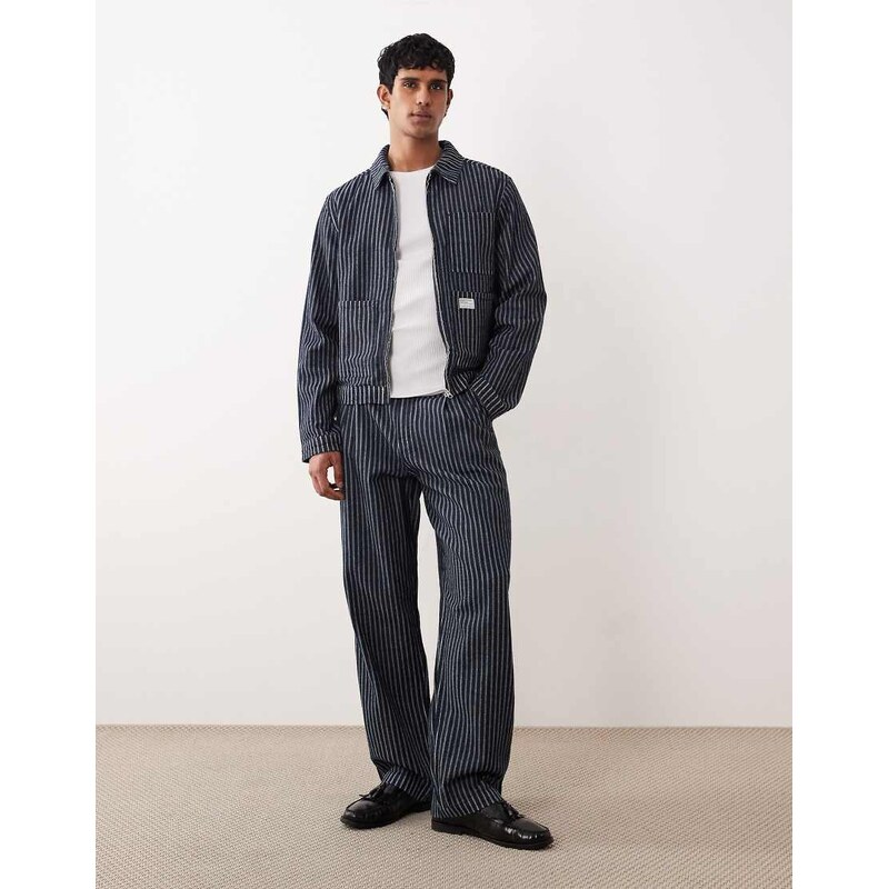 ASOS DESIGN co-ord loose straight leg pinstripe jeans with