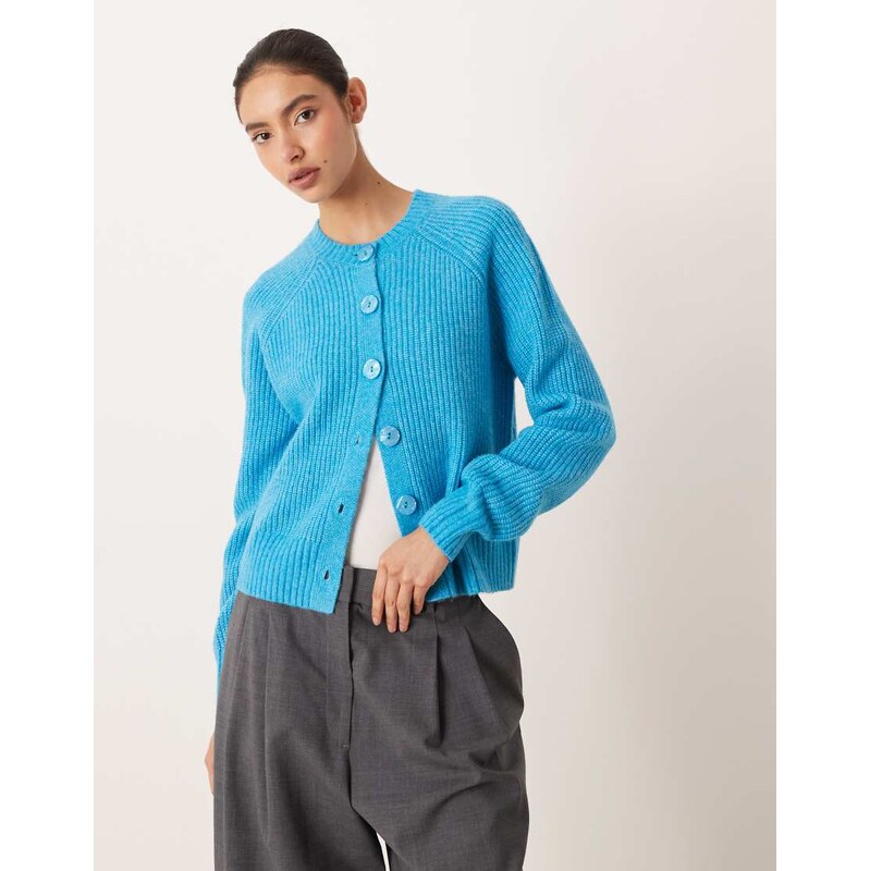 Threadbare crew neck cardigan in aqua blue 115515536