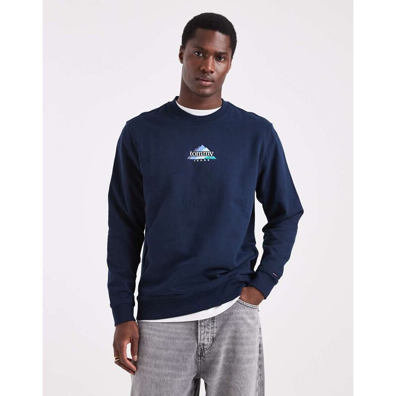 Tommy Jeans outdoor centre graphic logo sweatshirt in navy
