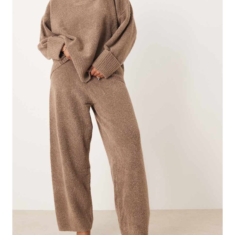 Pretty Lavish Curve textured knit drawstring wide leg trouser co-ord 111138648