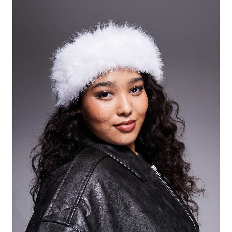 Kaiia exclusive faux fur headband in white