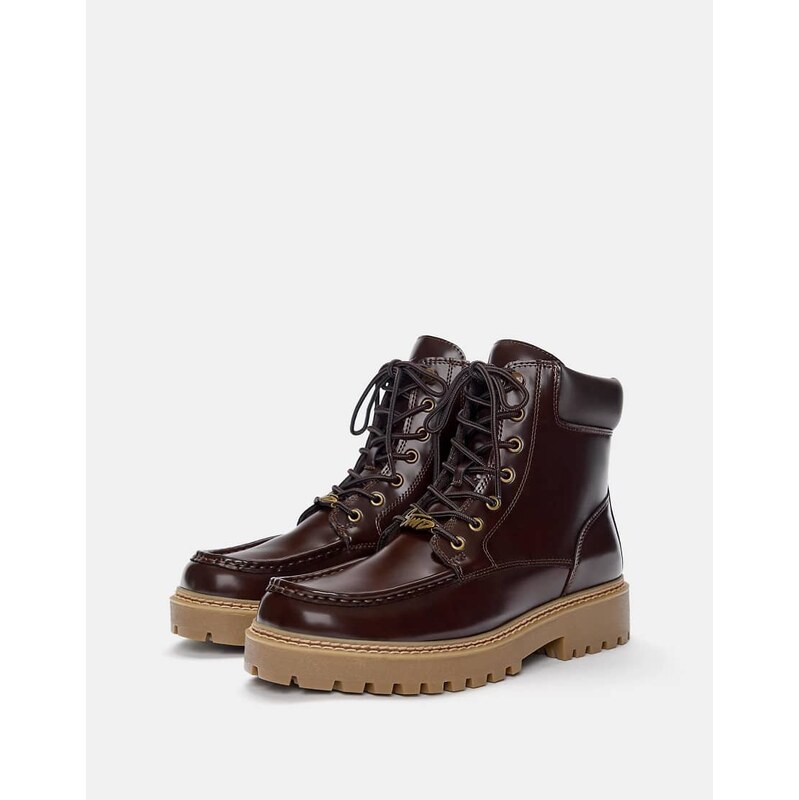 Pull&Bear Lace-up boots in brown