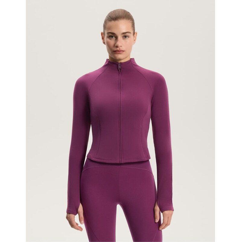 OYSHO Light warm jacket in dark plum-Purple 111133482
