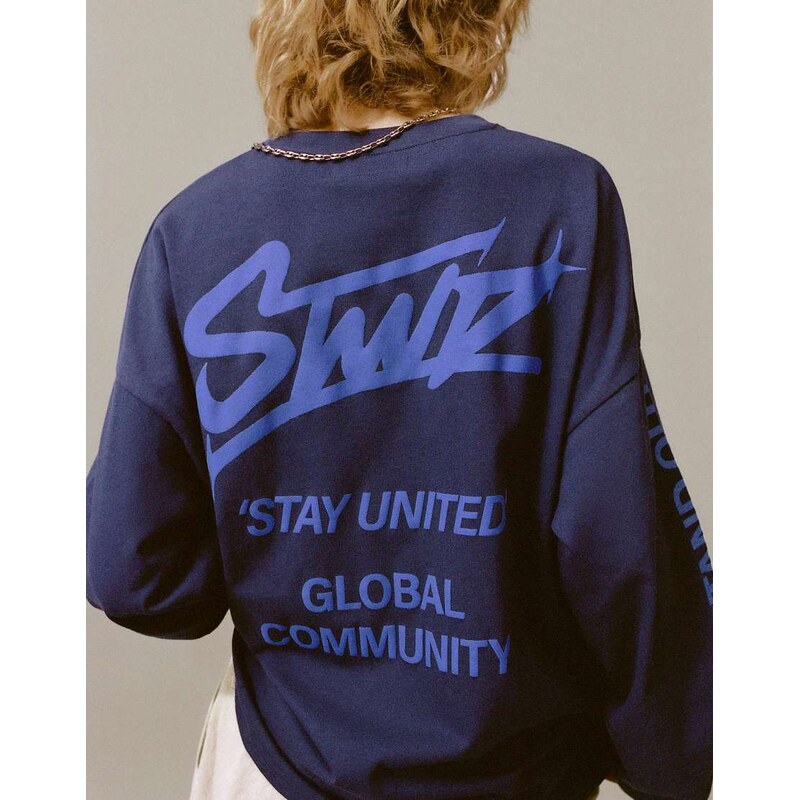 Pull&Bear Stwd graphic t-shirt in navy 111133768