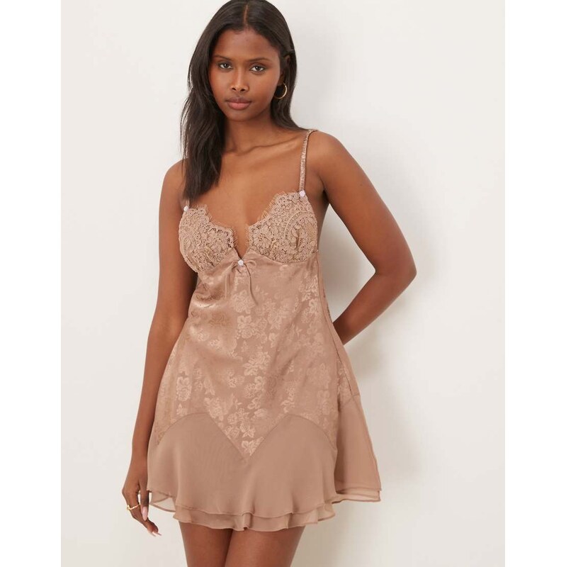 For Love And Lemons For Love & Lemons Holly lace cup detail satin 111133781