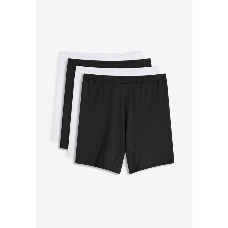 bonprix Středně dlouhé vysoké boxerky (4 ks v balení) bílá Žena