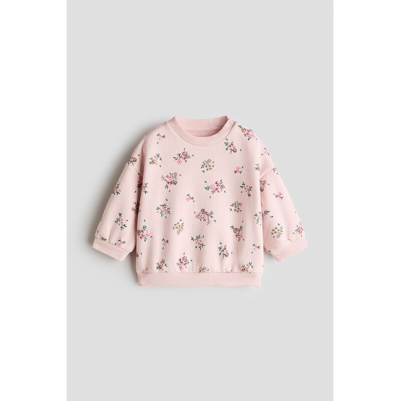 H&M - Mikinas potiskem - Světle Růžová/Květy