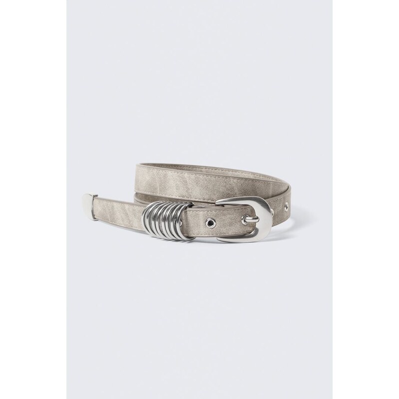 H&M - Multi D-Ring Faux Leather Belt - hnědá 111134248