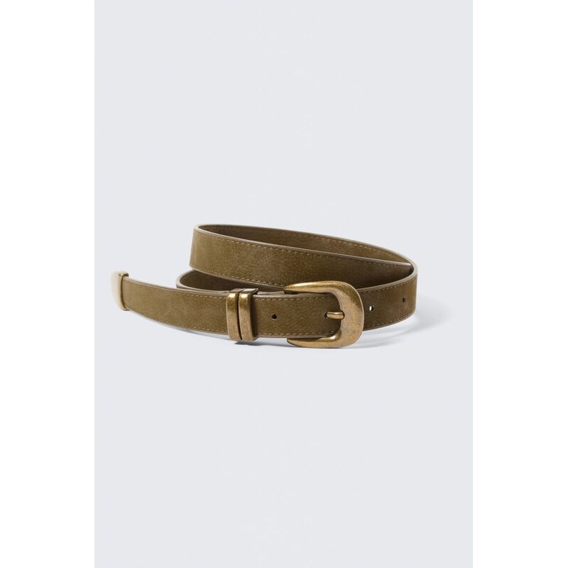 H&M - Western Faux Leather Belt - zelená 111134253