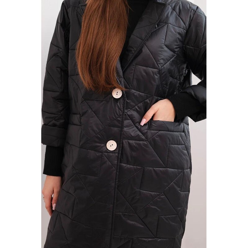 MladaModa Prošívaná oversize bunda s ozdobnými knoflíčky model 5554 111134286