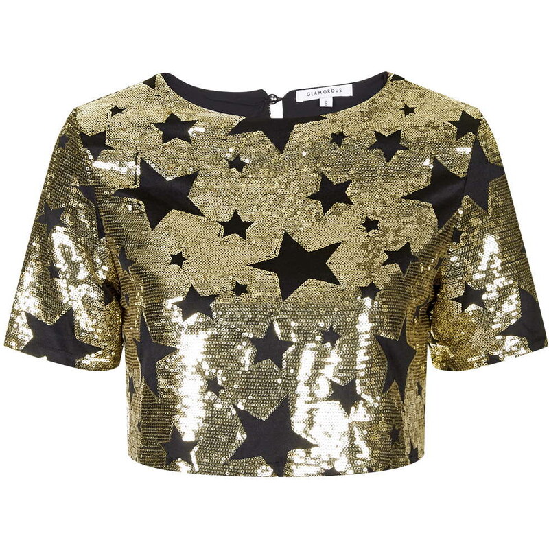 Topshop **Sequin Crop Top by Glamorous