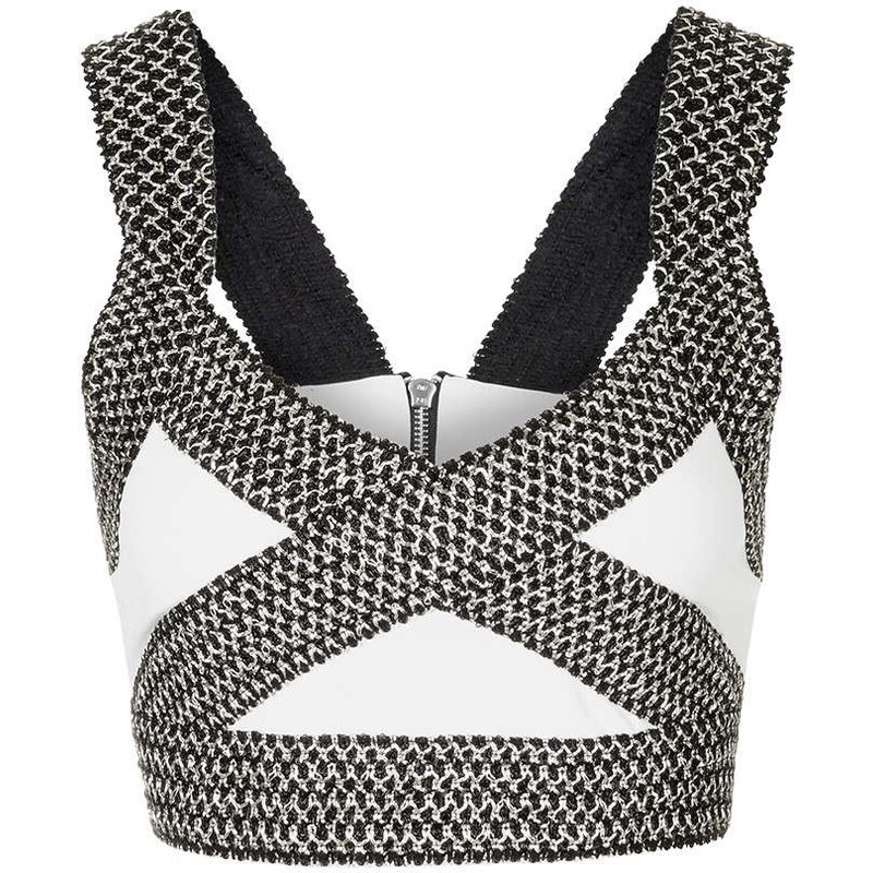 Topshop **Bandage - Ivory And Silver Elastic Crop Top by WYLDR