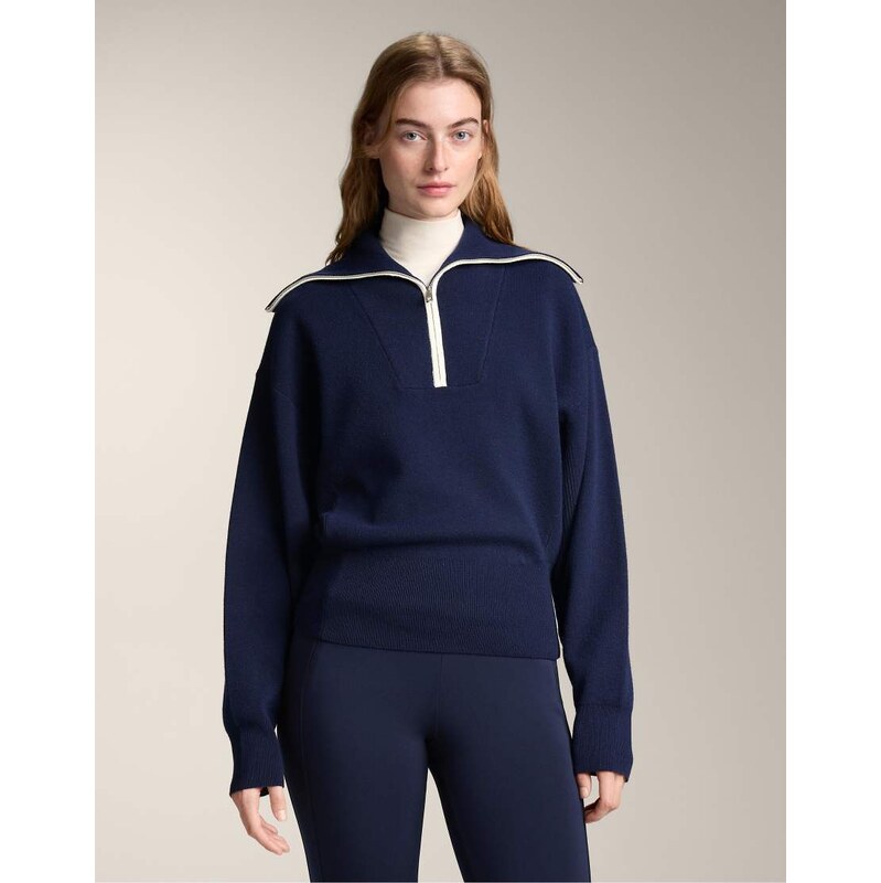 OYSHO High-neck half-zip jumper in navy 111139035