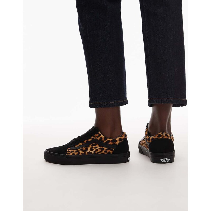 Vans Old Skool trainers in black leopard-Multi