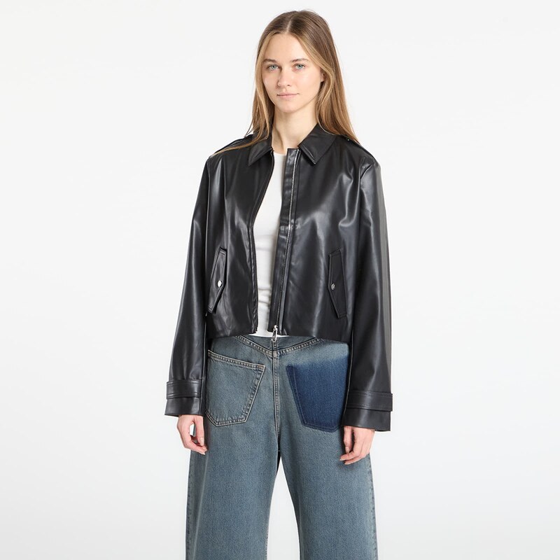 Bunda Calvin Klein Jeans Leather Moto Jacket Black L