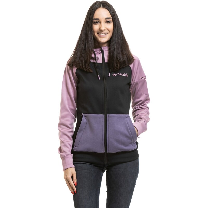 Meatfly dámská technická mikina Alisha Purple/Black | Černá