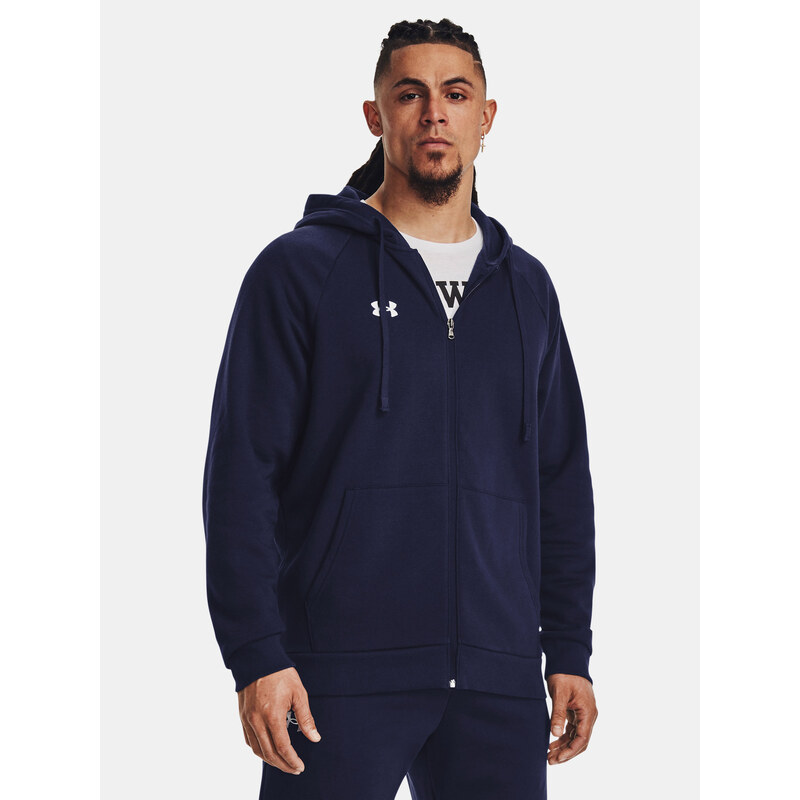 Under Armour MMikina UA Rival Fleece FZ Hoodie-BLU - Pánské