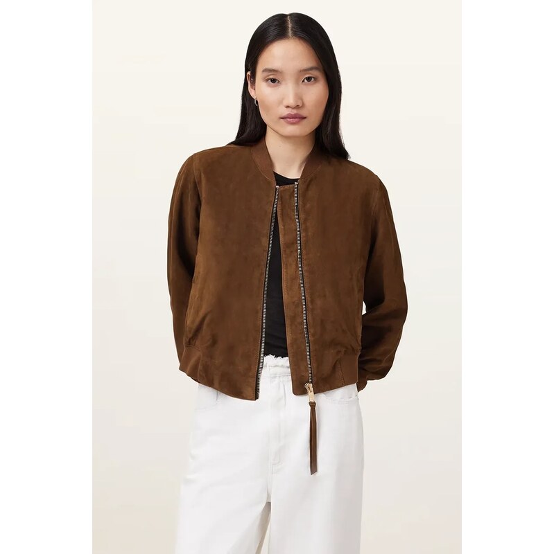 AllSaints bomber dámský semišový ORTEN