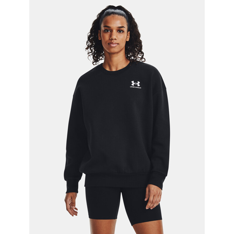 Under Armour MMikina Essential Flc OS Crew-BLK - Dámské 86642731