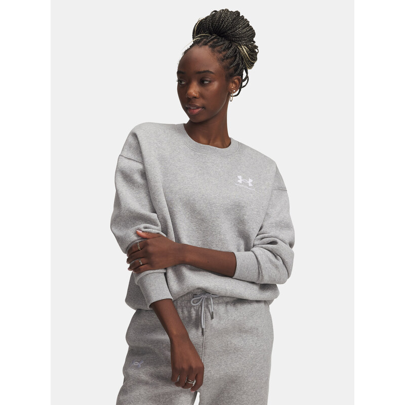 Under Armour MMikina Essential Flc OS Crew-GRY - Dámské
