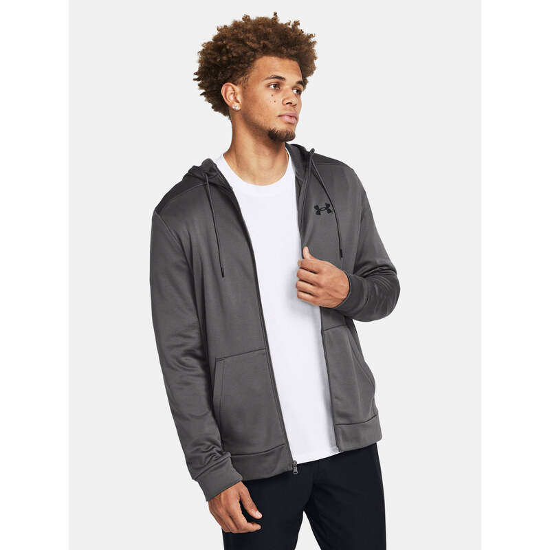 Pánská mMikina Under Armour UA Armour Fleece FZ Hoodie-GRY -