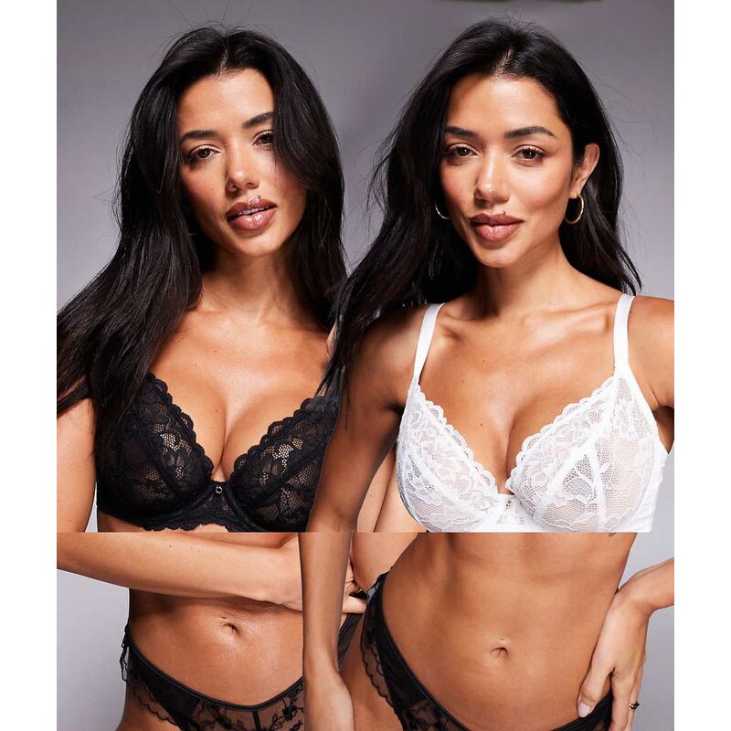 Ann Summers Fuller Bust Sexy Lace 2 pack non padded plunge bras in 111144563