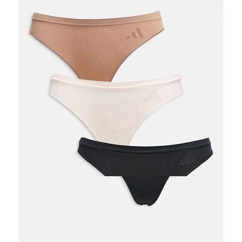 Adidas seamless 3 pack thong in multi