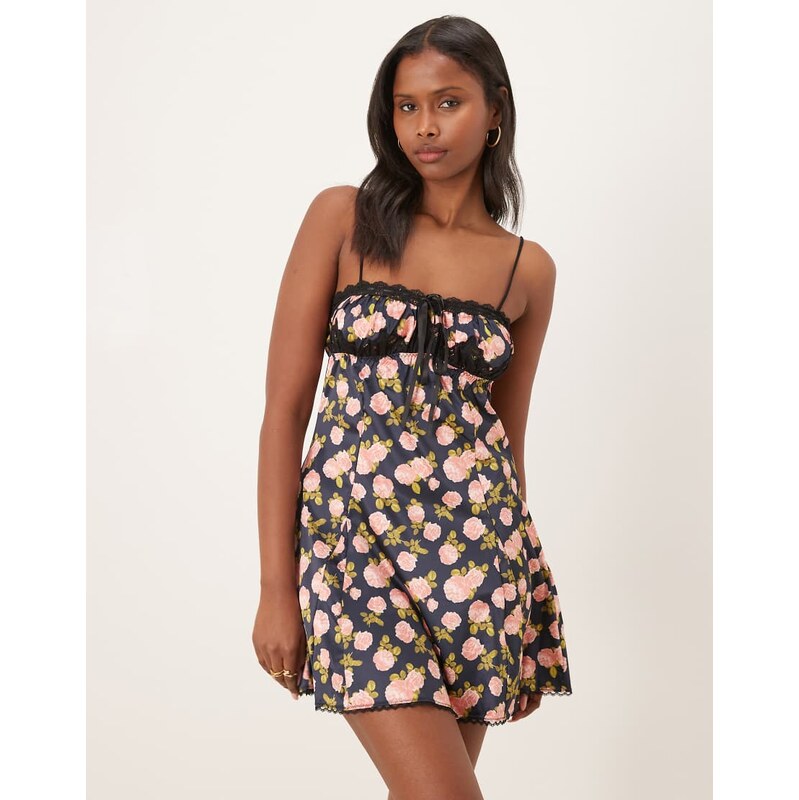 For Love And Lemons For Love & Lemons Kayla night slip dress in black 111144207