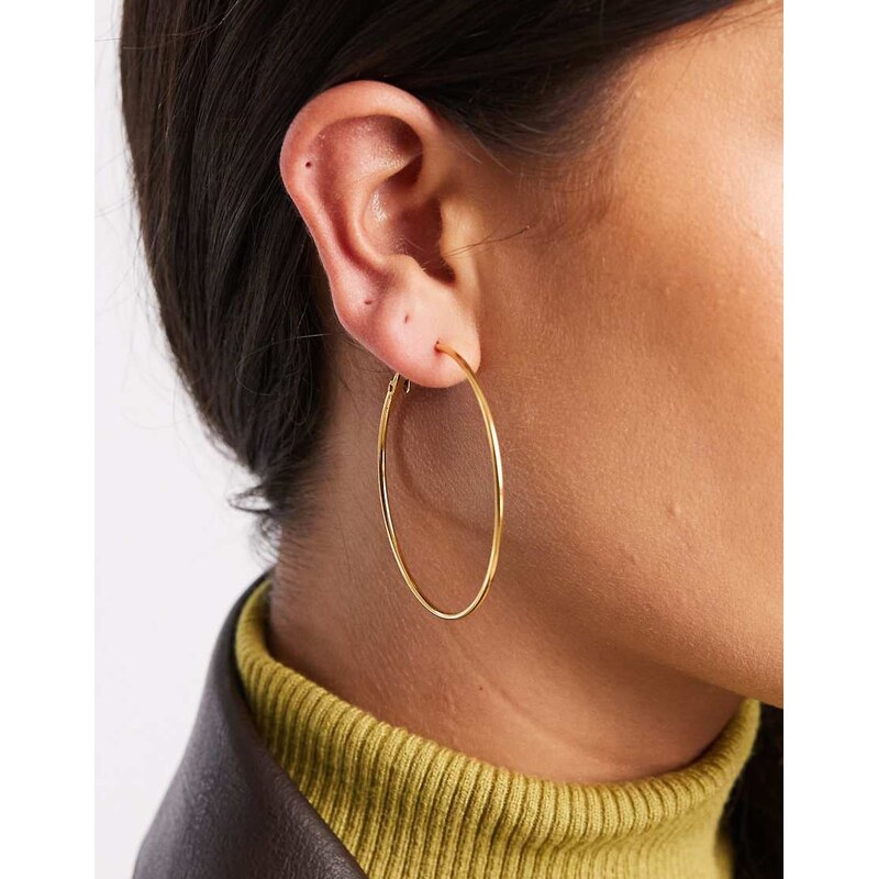 ASOS DESIGN waterproof stainless steel basic hoop earrings in