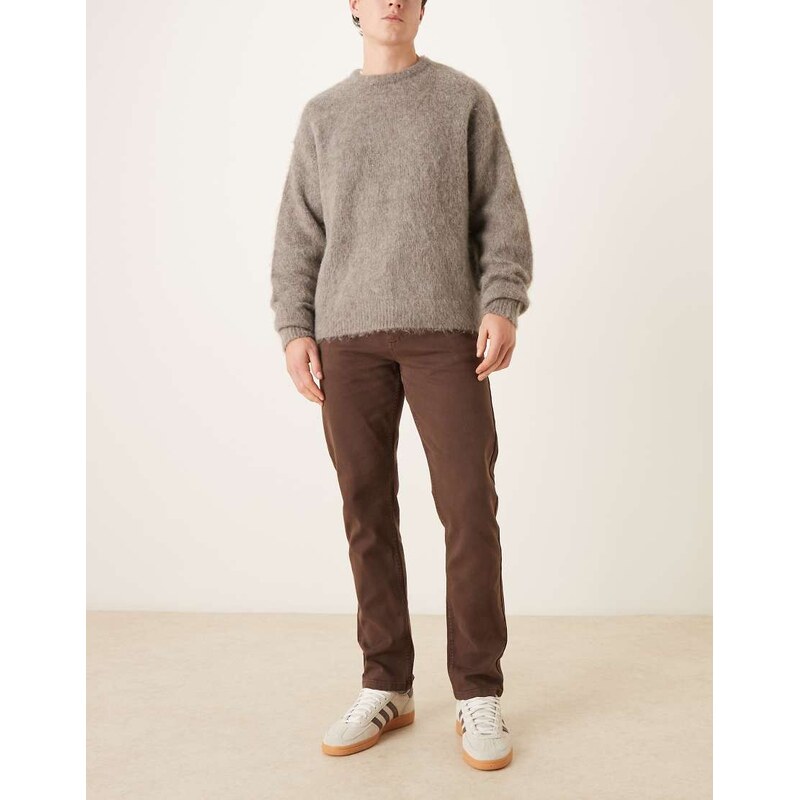 ASOS DESIGN slim fit comfort stretch jean in brown