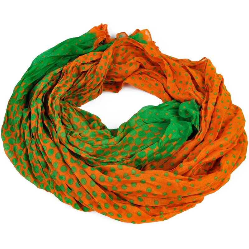Import Import Dvoubarevný šátek zeleno-oranžový