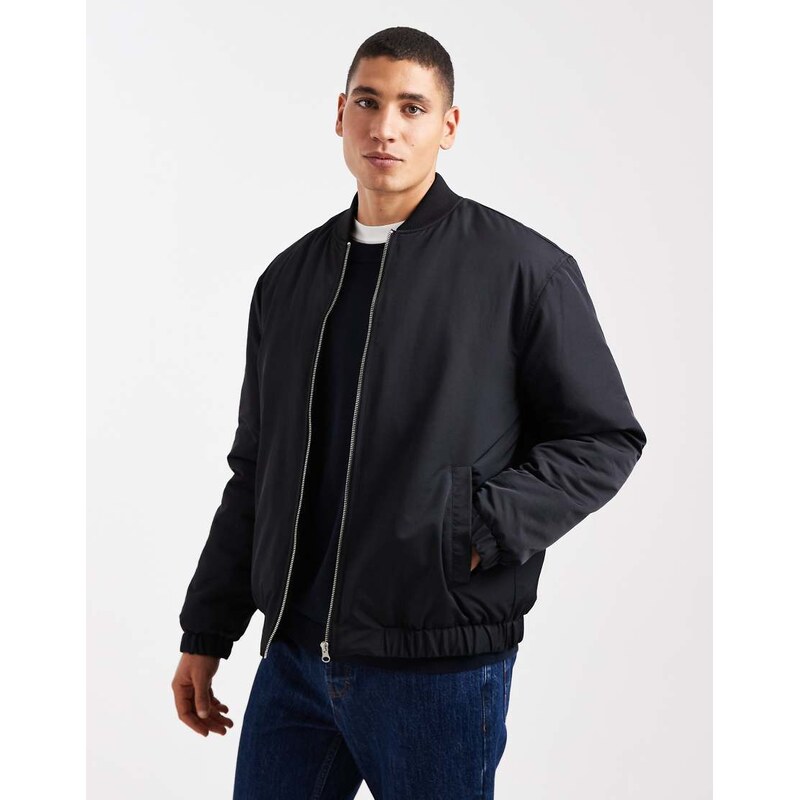 ASOS DESIGN bomber jacket in black