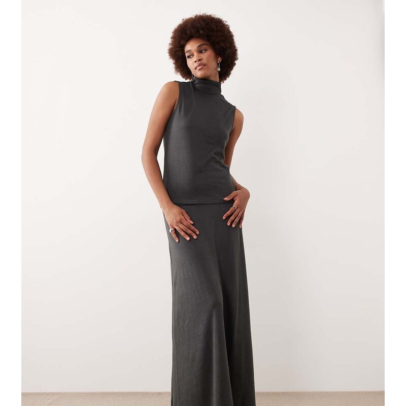 JDY Tall maxi skirt co-ord in dark grey 111148834