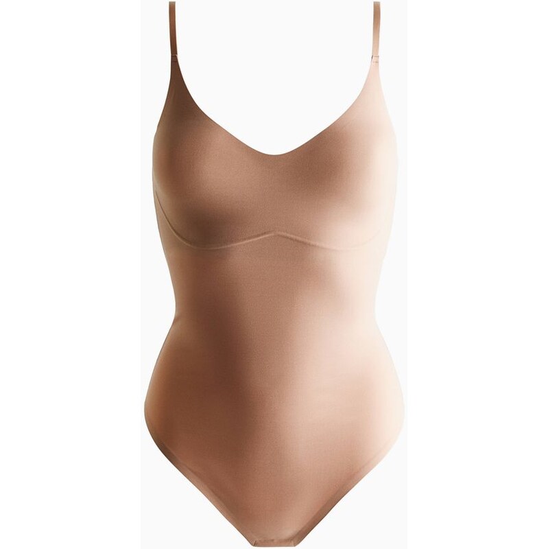 H&M - Body thong z mikrovlákna Light Shape - béžová 111146665