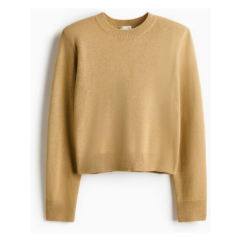 H&M - Svetrs ramenními vycpávkami - Béžová