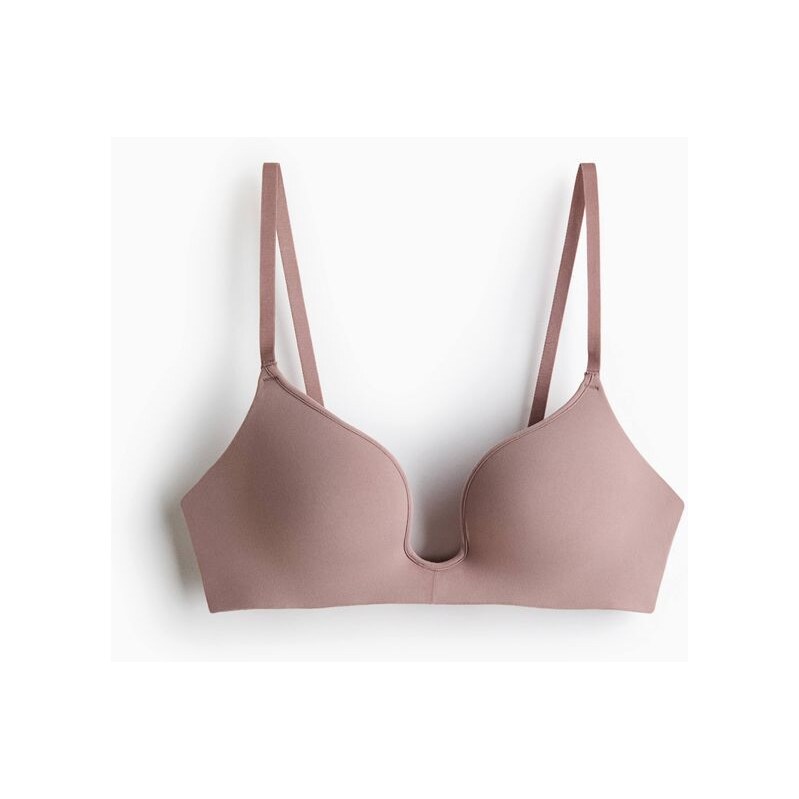 H&M - Podprsenka push-up z mikrovlákna bez kostic - růžová 111146677