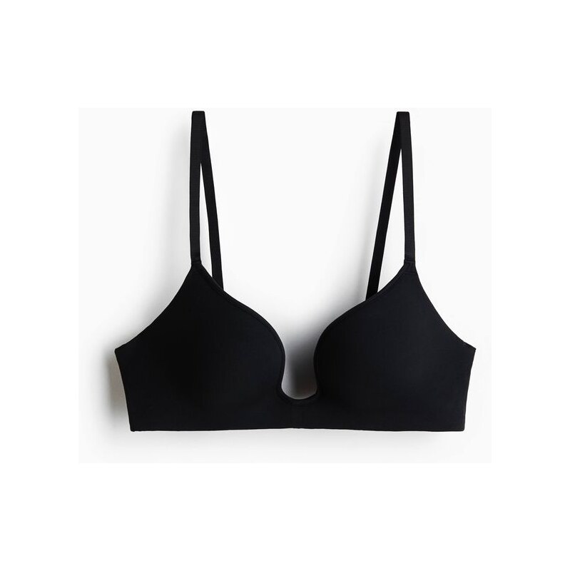 H&M - Podprsenka push-up z mikrovlákna bez kostic - černá 111146668