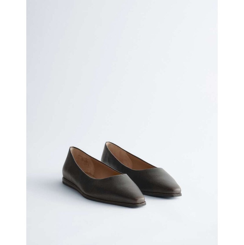 & Other Stories pure leather pointed ballet flats in black