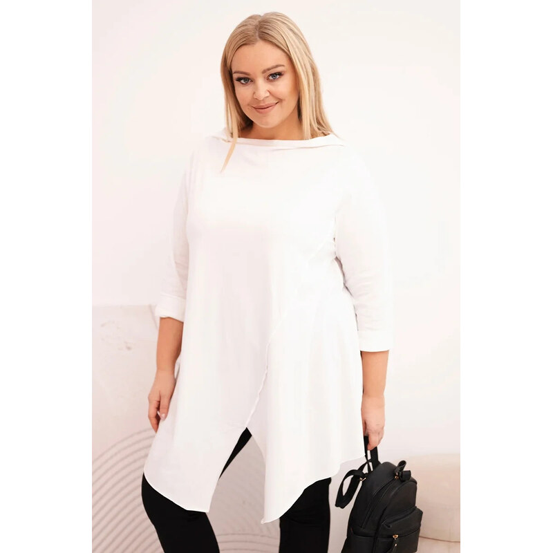 K-Fashion Dámská bavlněná blůza Plus Size asymetrická s