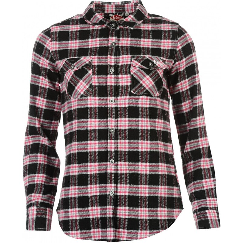 Lee Cooper Flannel Ladies Shirt, black/pink/wht