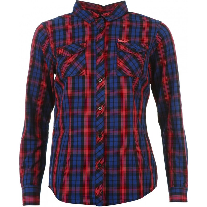 Lee Cooper Long Sleeved Check Shirt Ladies, blue/red
