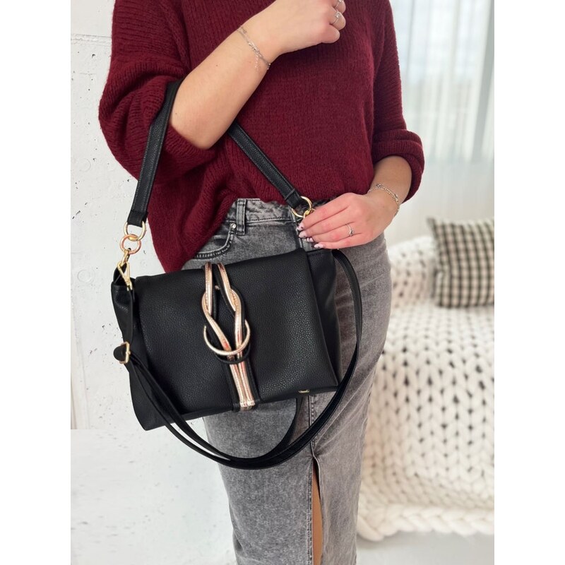 GROSSO Černo-zlatá kabelka přes rameno / crossbody 111206006